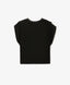 Tricou cu mânecă lungă din interlock mercerizat cu mărgele perlate, negru, Gulliver