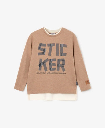 Bluza cu mâneci lungi din tricot melanj maro Gulliver