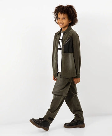Pantaloni din micro-catifea, kaki Gulliver