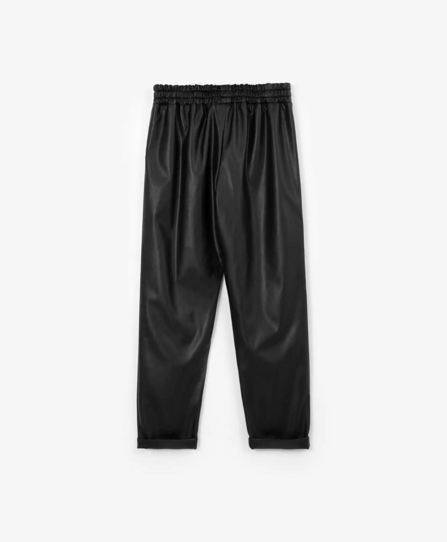 Pantaloni din piele ecologică, negri, Gulliver