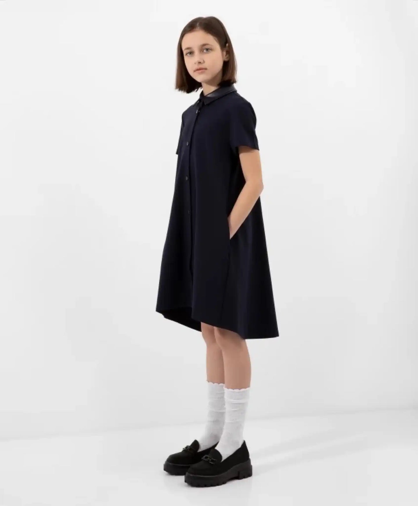 Rochie cu mâneci scurte, albastră, de la Gulliver