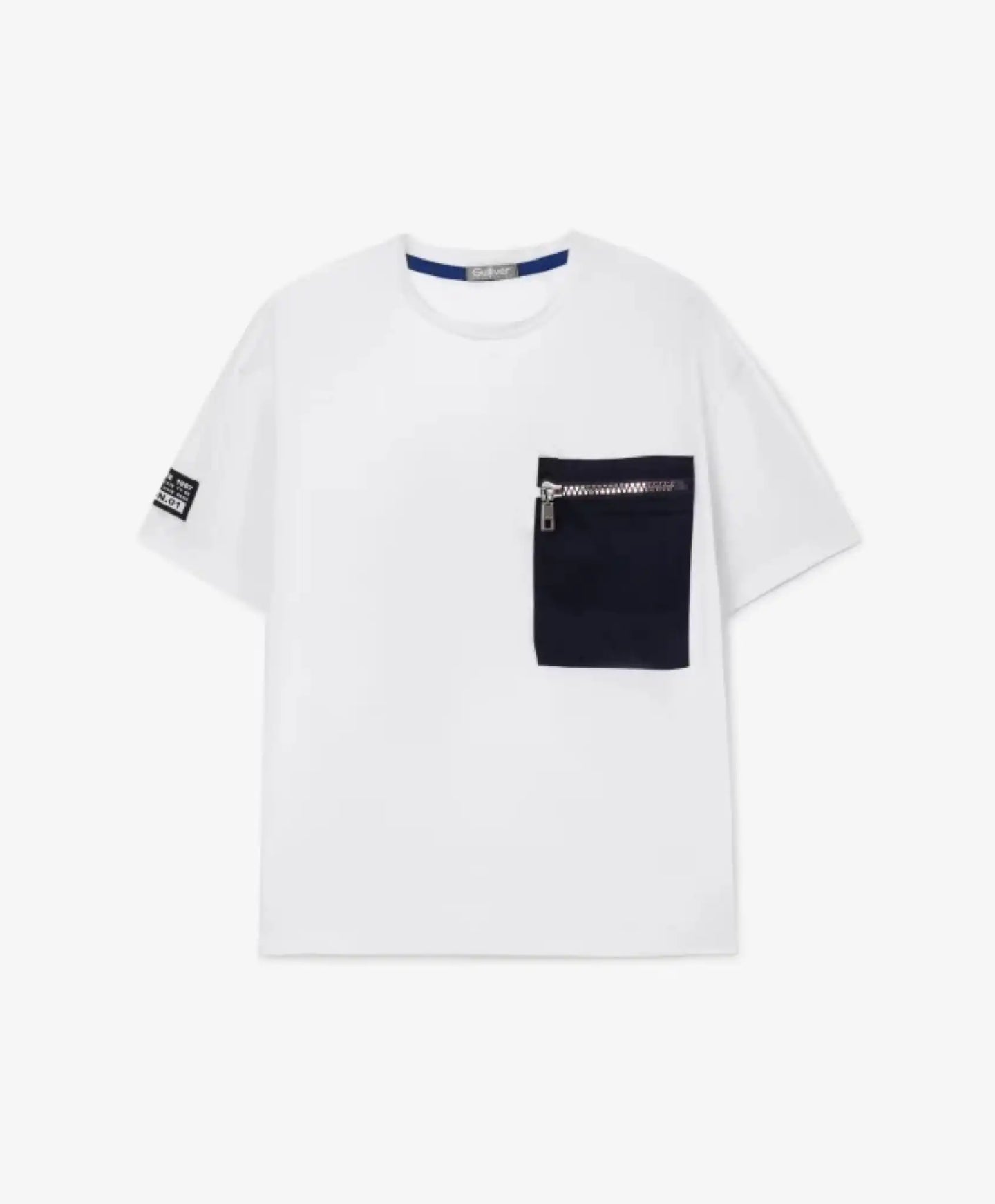 Tricou cu mânecă scurtă, alb, Gulliver