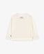 Longsleeve cu decorație mare crem pentru fete Gulliver