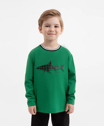 Longsleeve tricotat verde pentru băieți Gulliver