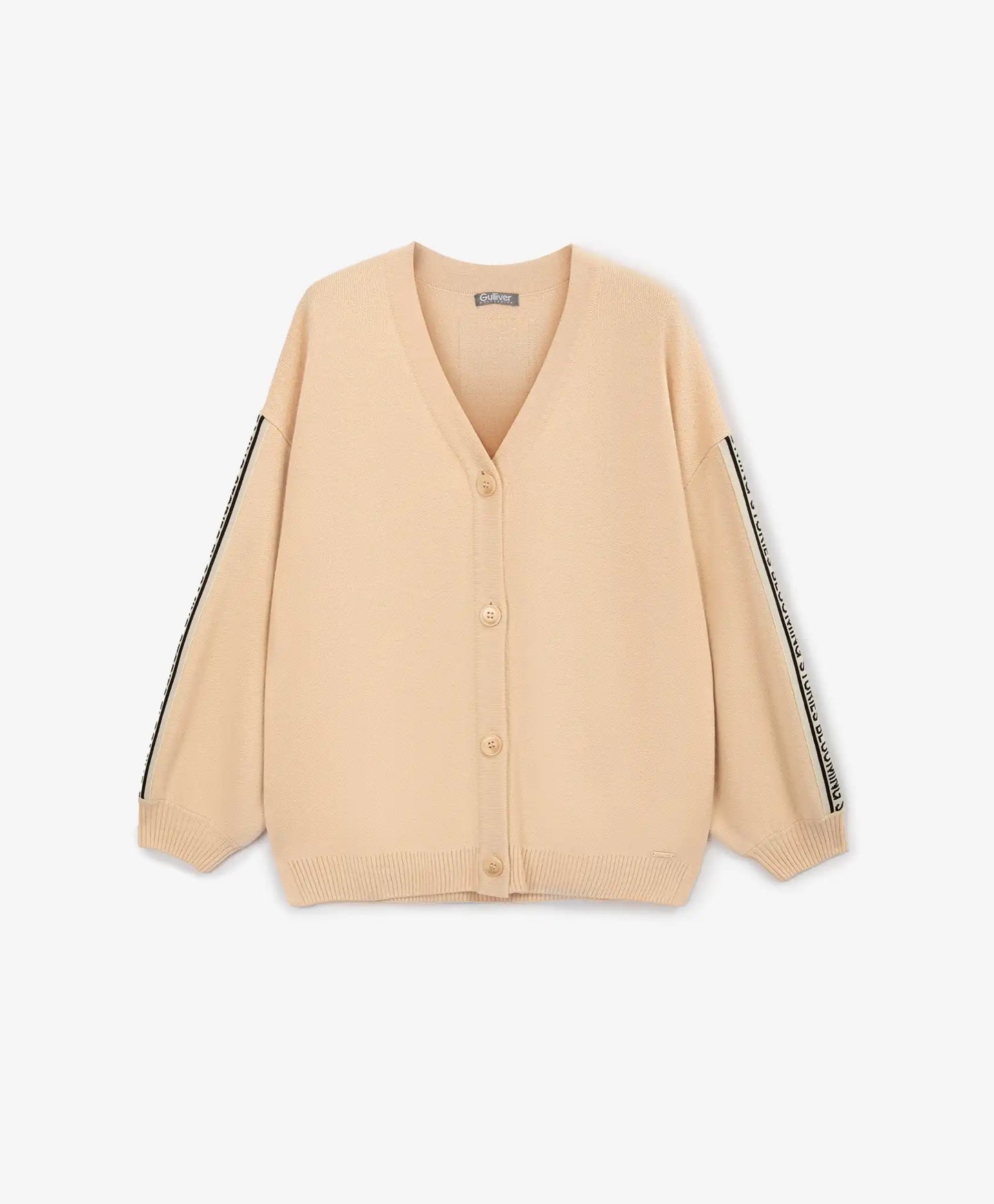 Cardigan tricotat oversize, călduros, bej, pentru fată, Gulliver