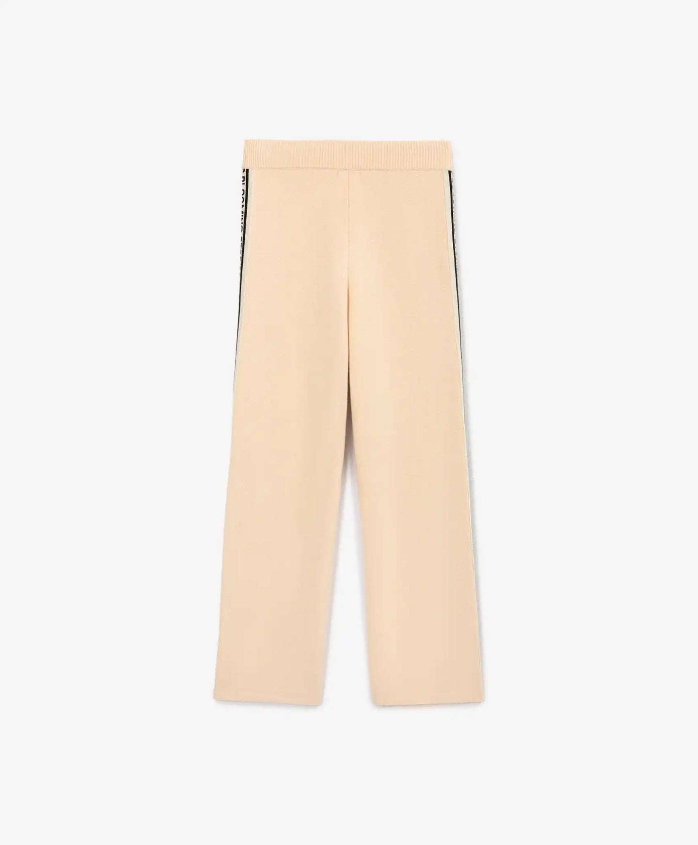 Pantaloni tricot cu dungi laterale, bej, pentru fată, Gulliver