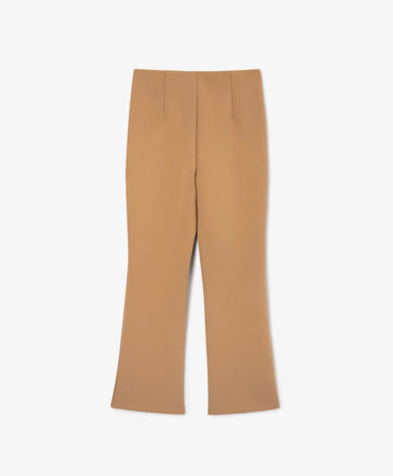 Pantaloni tricot evazați, cu tăieturi, maro, pentru fată, Gulliver