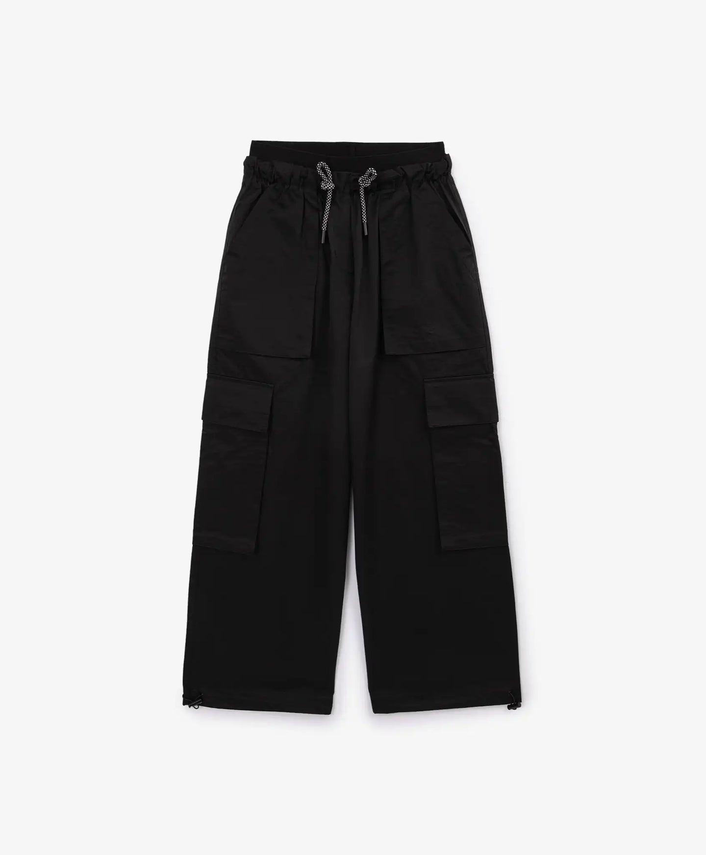 Pantaloni cargo, cu ajustare, negri, pentru fată, Gulliver