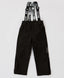 Pantaloni de sezon intermediar, softshell, cu bretele detașabile, negri, pentru copii, Button Blue