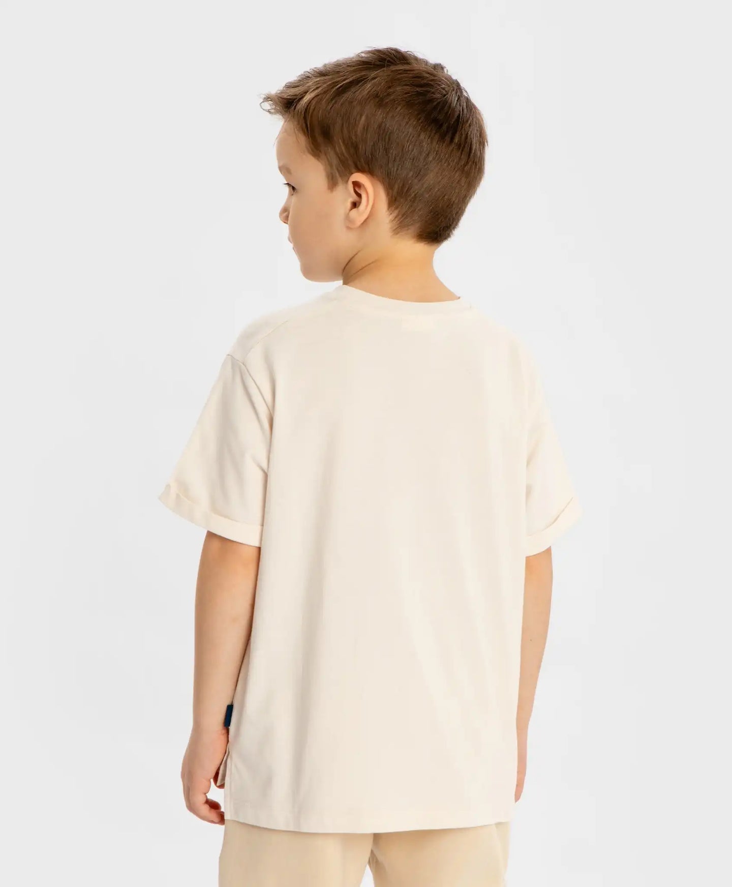 Tricou cu mâneci scurte și buzunar crem pentru băieți Button Blue