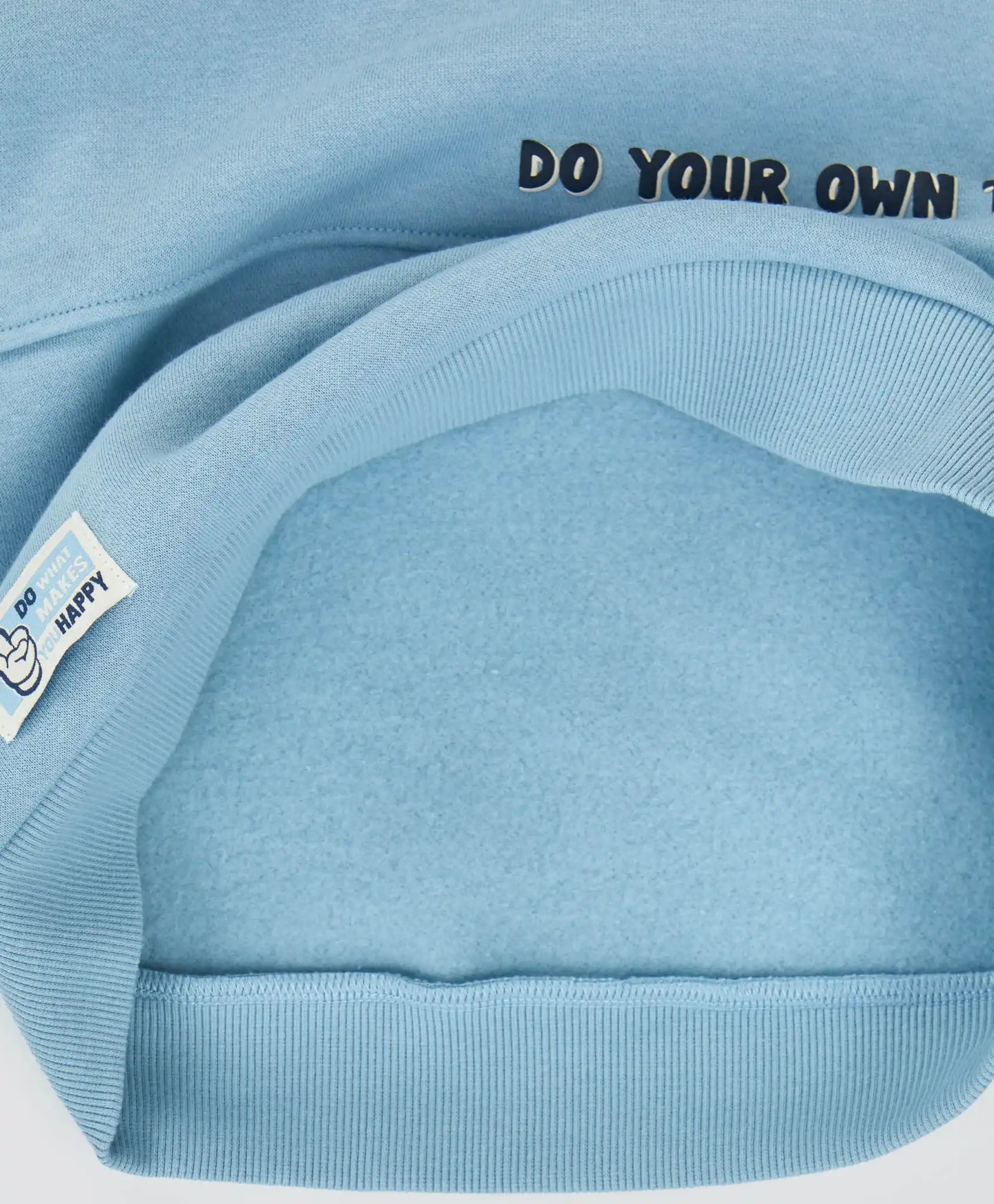 Hoodie căptușit cu glugă și imprimeu albastru deschis pentru băieți Button Blue