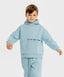 Hoodie căptușit cu glugă și imprimeu albastru deschis pentru băieți Button Blue
