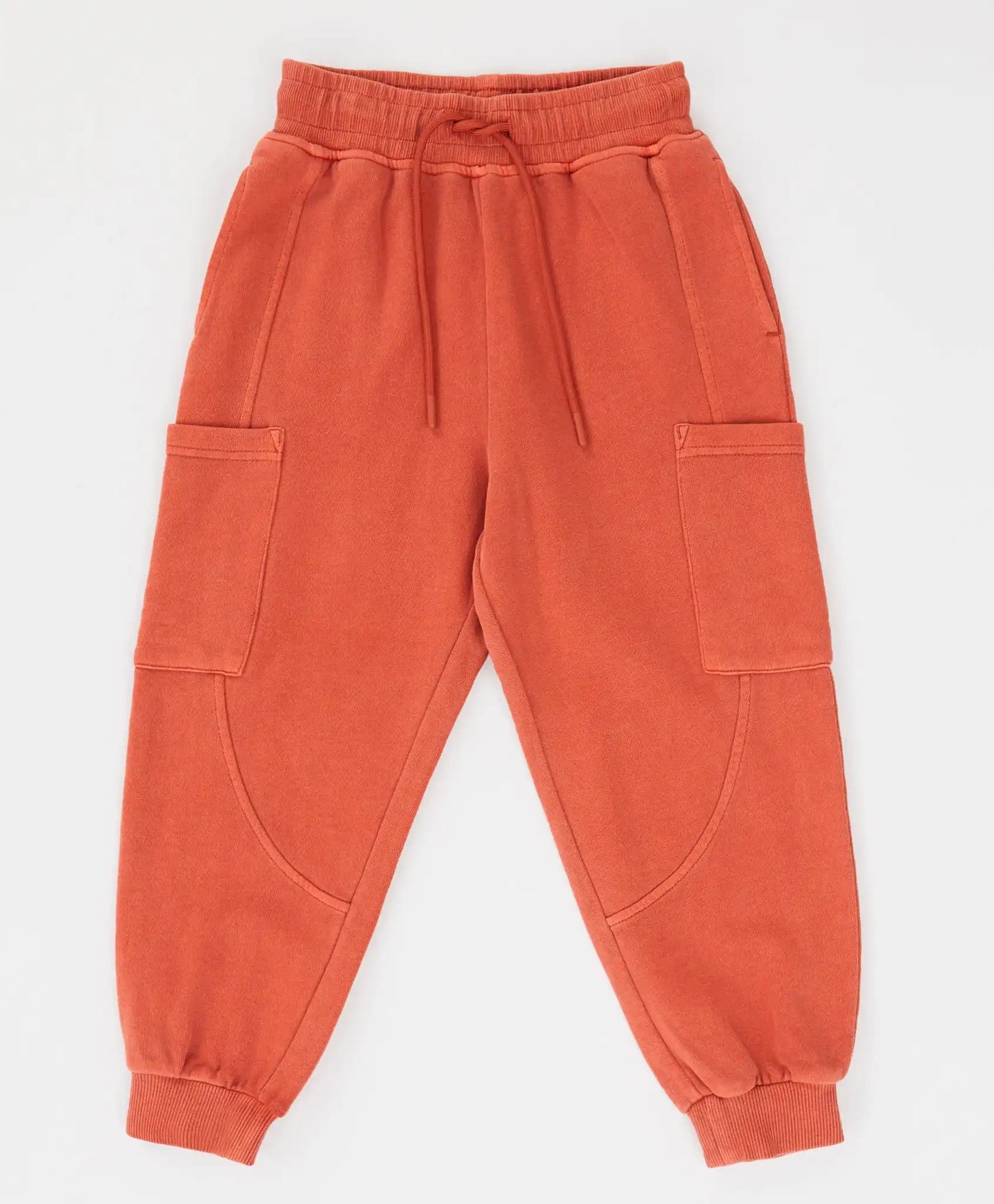 Pantaloni cu patru buzunare și talie elastică, portocalii, pentru copii, Button Blue