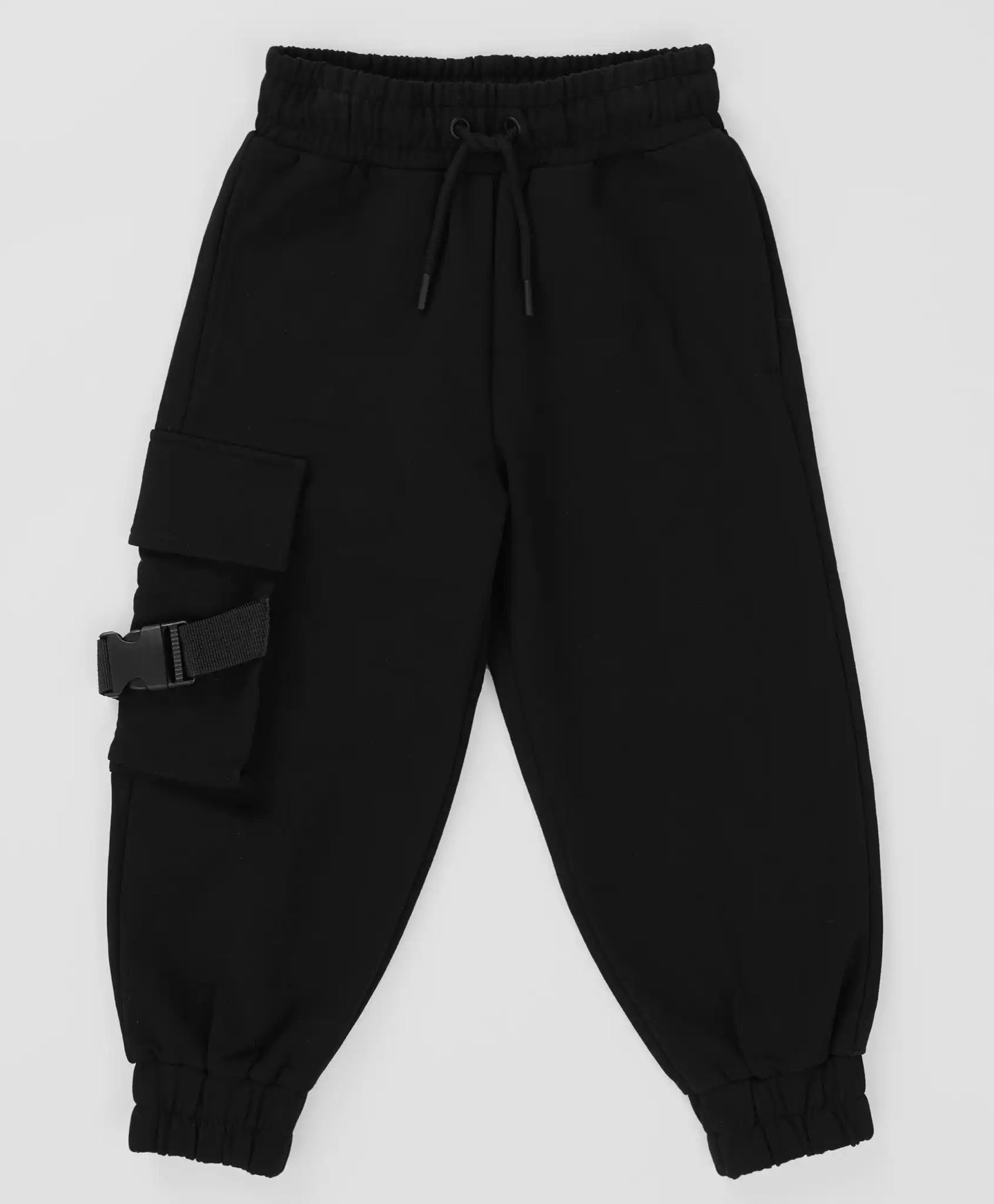 Pantaloni jogger, cu talie elastică și trei buzunare, negri, pentru băiat, Button Blue