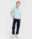 Polo din pique, cu guler, albastru, Button Blue