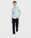 Polo din pique, cu guler, albastru, Button Blue