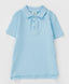 Polo din pique, cu guler, albastru, Button Blue