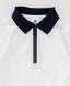 Polo cu guler și fermoar, alb, Button Blue