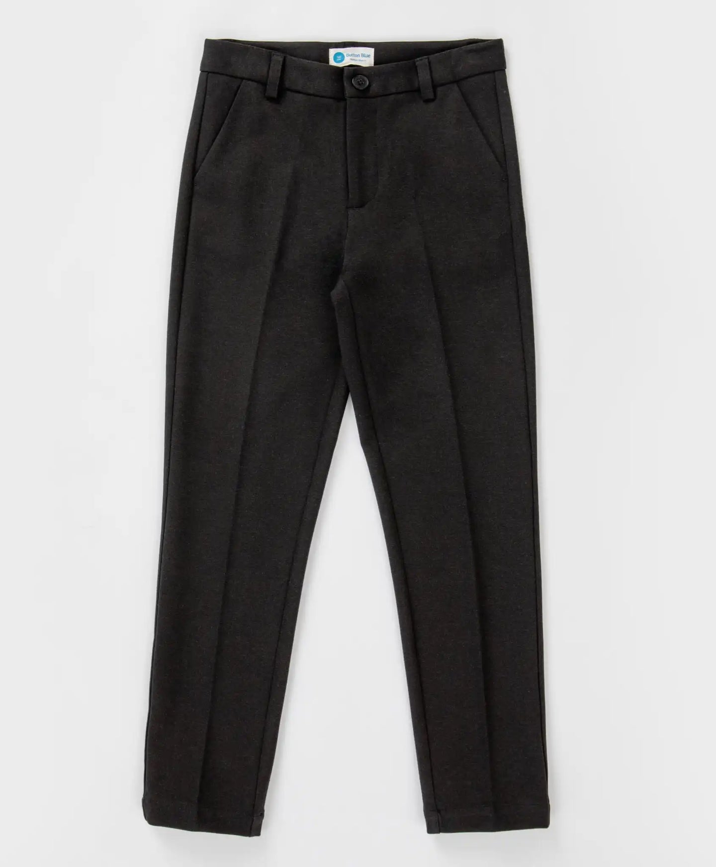 Pantaloni cu dungi presate, negri, pentru băiat, Button Blue