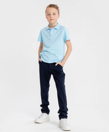Pantaloni tricot, albaștri, Button Blue