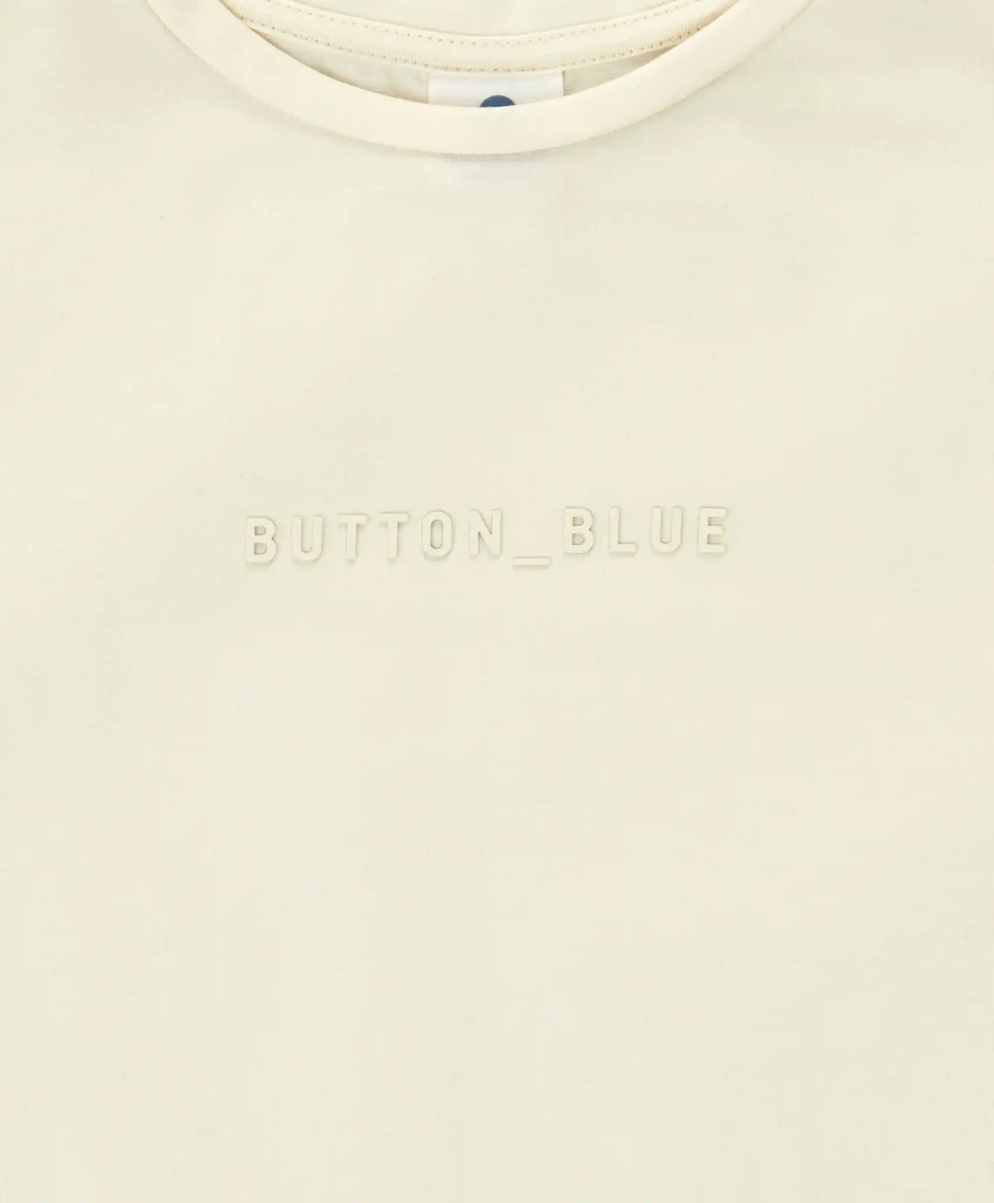 Tricou de bază cu mâneci scurte și imprimeu crem pentru copii Button Blue