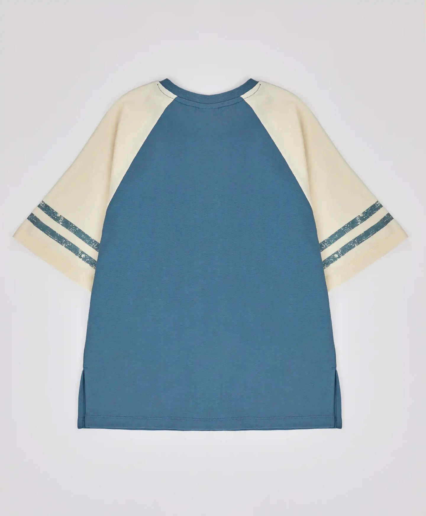 Tricou cu mâneci scurte și imprimeu reliefat multicolor pentru fete Button Blue