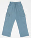 Pantaloni cargo largi, cu talie elastică și efect de uzură, albaștri, pentru copii, Button Blue
