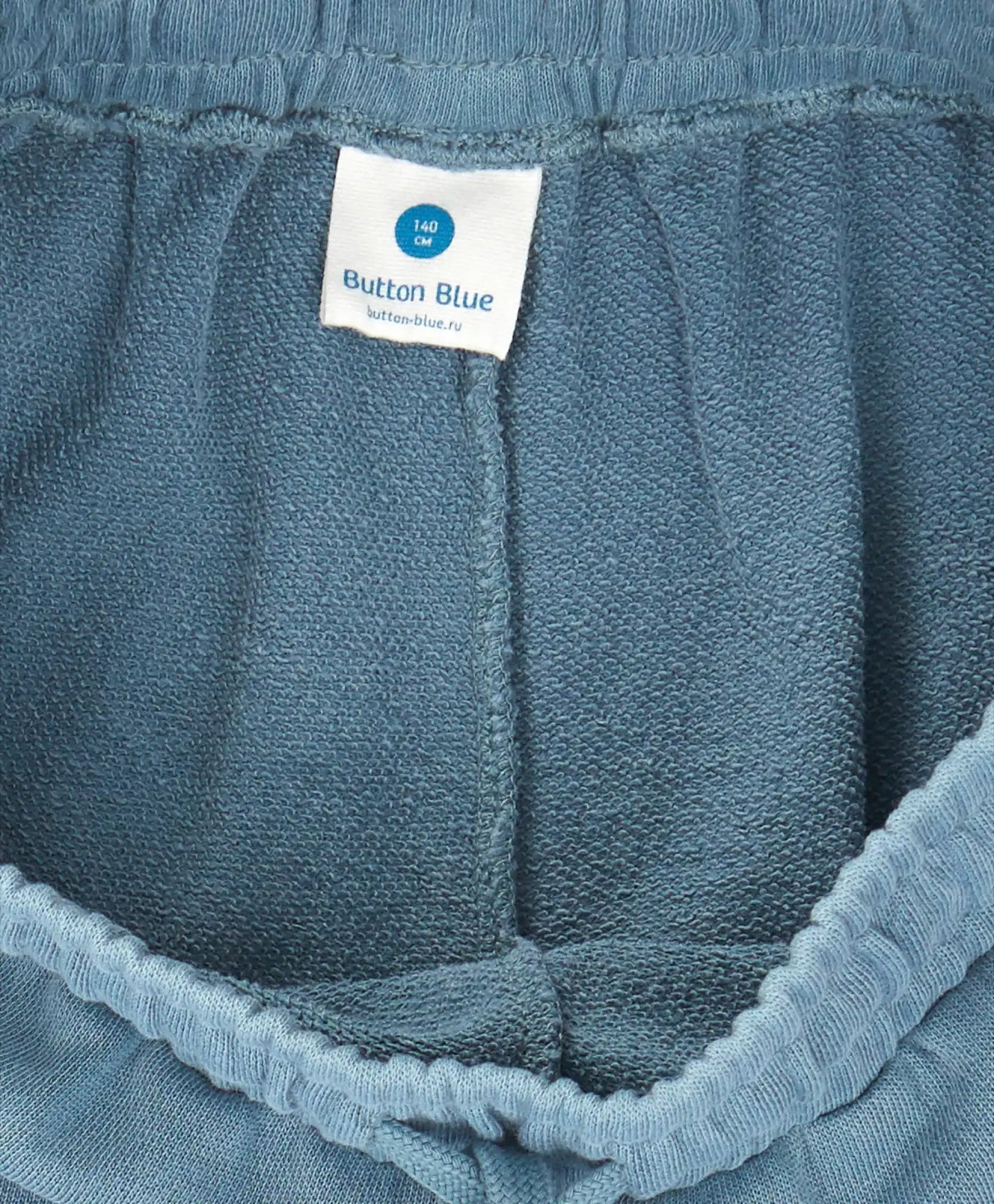 Pantaloni cargo largi, cu talie elastică și efect de uzură, albaștri, pentru copii, Button Blue