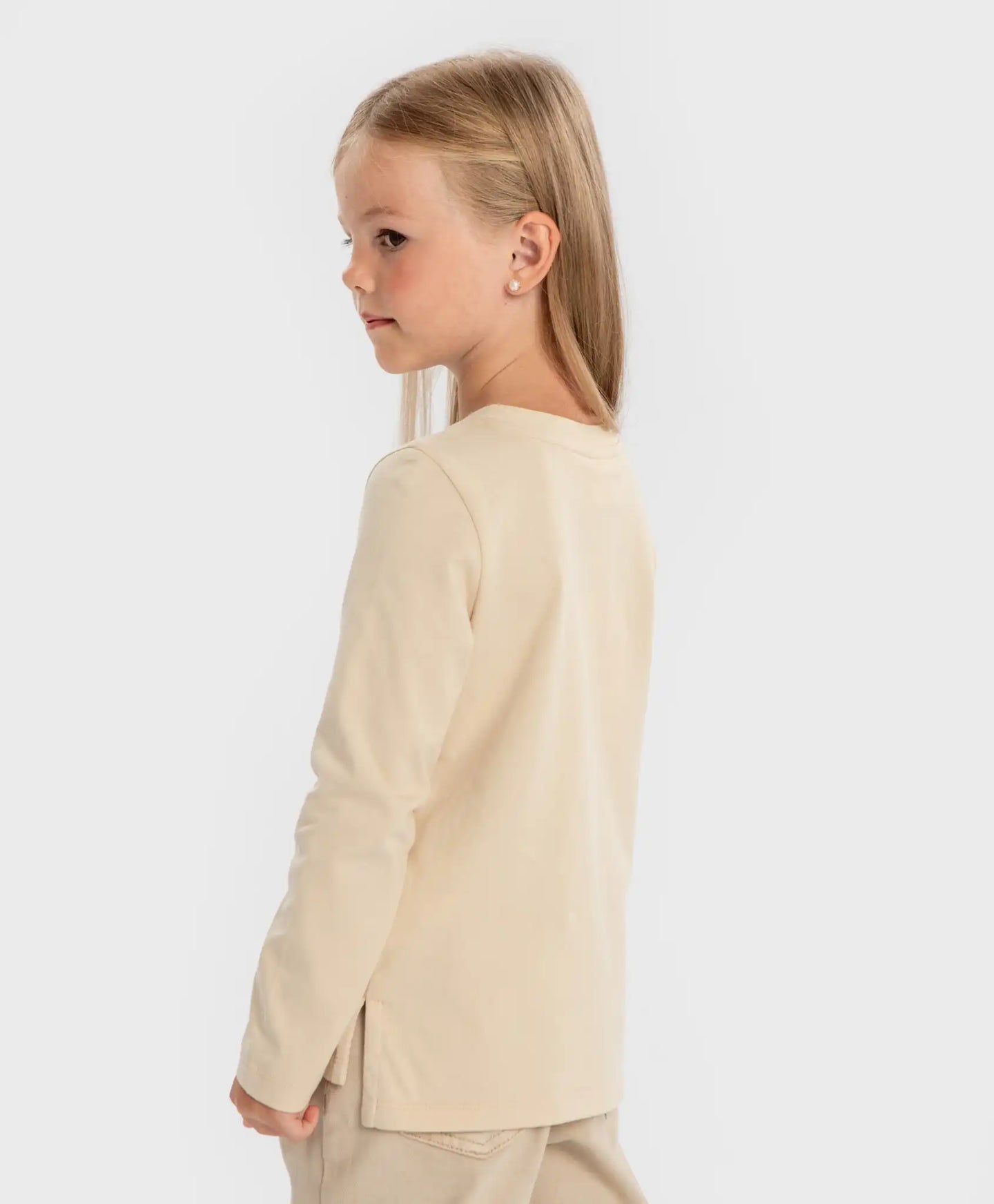 Longsleeve cu imprimeu leopard bej pentru fete Button Blue