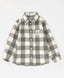 Cămașă cu nasturi, flanelată, în carouri, cu guler desfăcut, gri, pentru fată, Button Blue