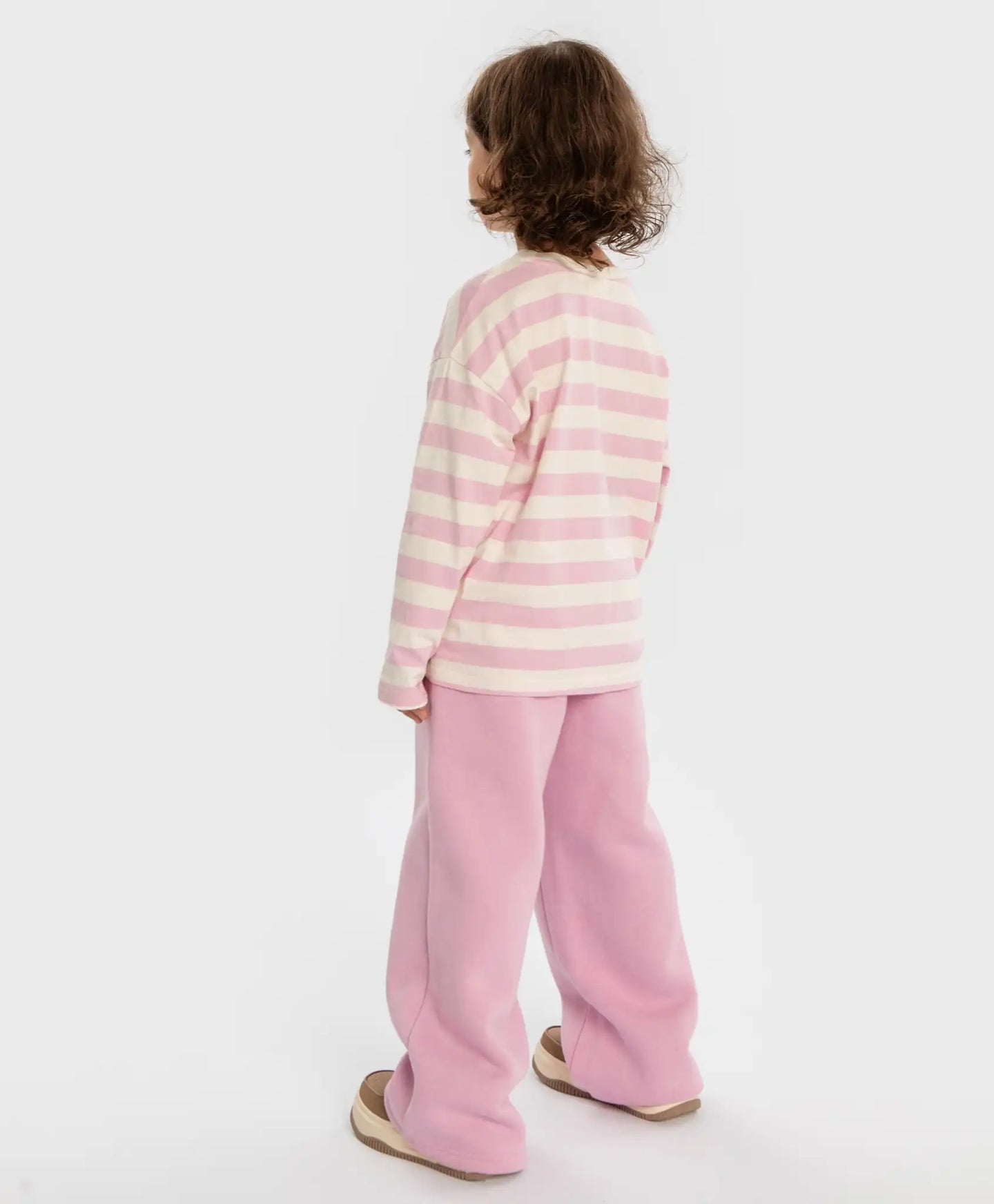 Pantaloni sport căptușiți, cu talie elastică, roz, pentru fată, Button Blue