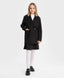 Sacou oversized cu două rânduri de nasturi și buzunare, negru Button Blue