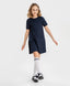 Rochie cu fustă plisată, albastră, Button Blue