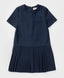 Rochie cu fustă plisată, albastră, Button Blue