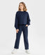 Pantaloni cu craci largi și buzunare, albaștri, Button Blue