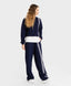 Pantaloni largi, cu dungi laterale, albaștri, Button Blue