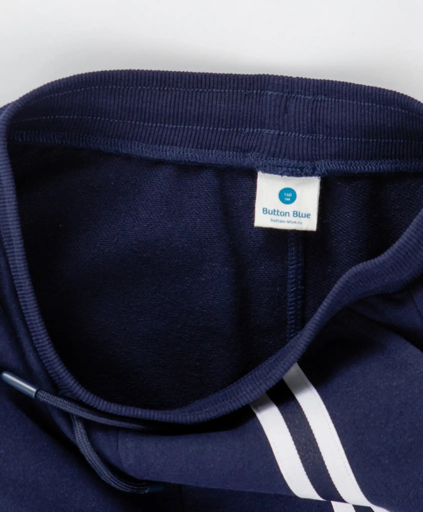 Pantaloni largi, cu dungi laterale, albaștri, Button Blue