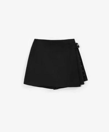 Fustă-pantaloni din material textil, negri, pentru fată, Gulliver